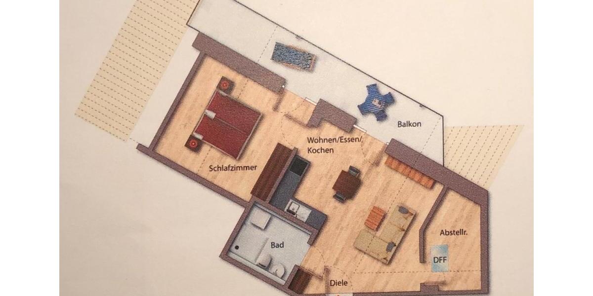 Dachgeschoßwohnung Waging am See Fisching - 2 Zimmer, 56 m&sup2;, 950&euro; | Angebot:25364512