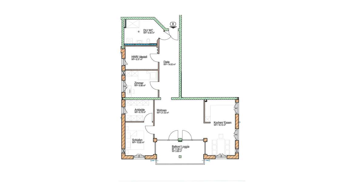 Etagenwohnung Siegsdorf - 4 Zimmer, 107 m&sup2;, 1.514&euro; | Angebot:26645026