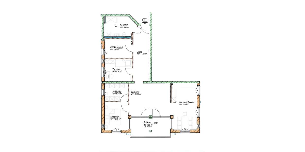 Etagenwohnung Siegsdorf - 4 Zimmer, 107 m&sup2;, 1.514&euro; | Angebot:27236942