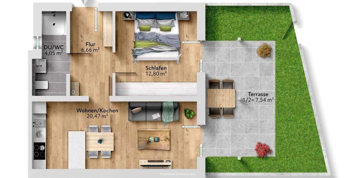 Etagenwohnung Bad Reichenhall - 2 Zimmer, 50 m&sup2;, 335.000&euro; | Angebot:25686305