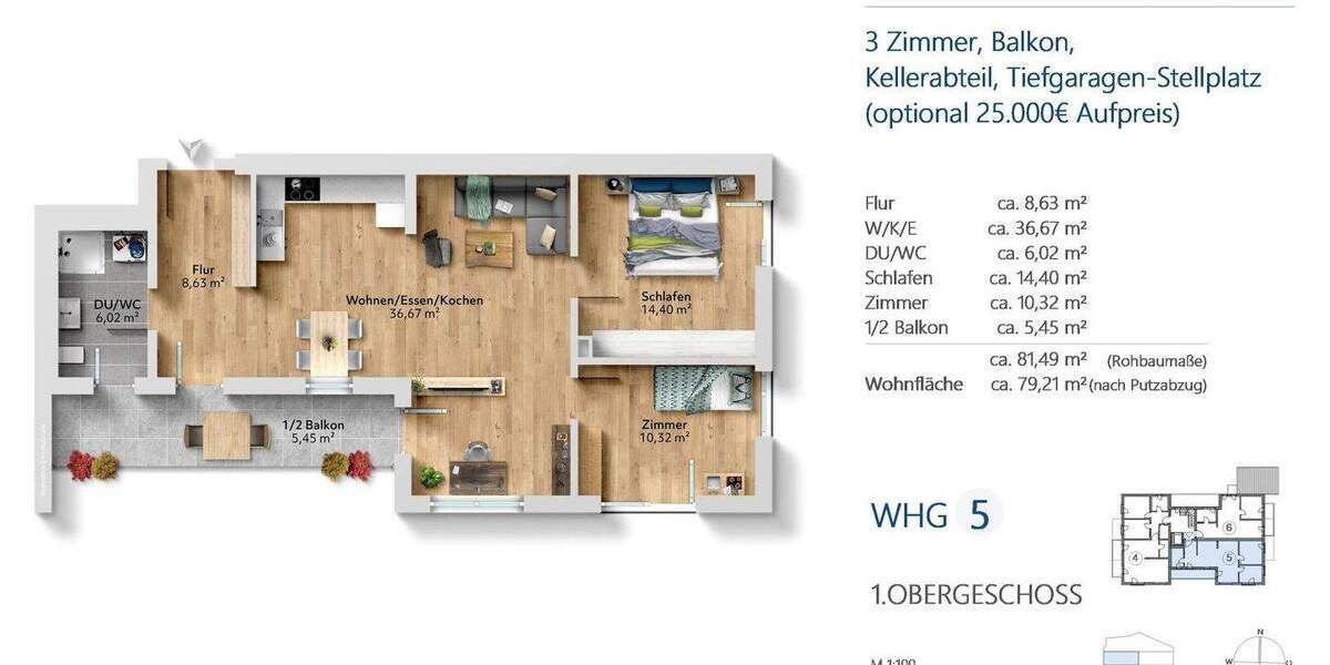 Etagenwohnung Bad Reichenhall - 3 Zimmer, 79 m&sup2;, 515.000&euro; | Angebot:25685763