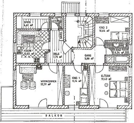 Etagenwohnung Übersee - 4 Zimmer, 100 m&sup2;, 1.450&euro; | Angebot:27607759