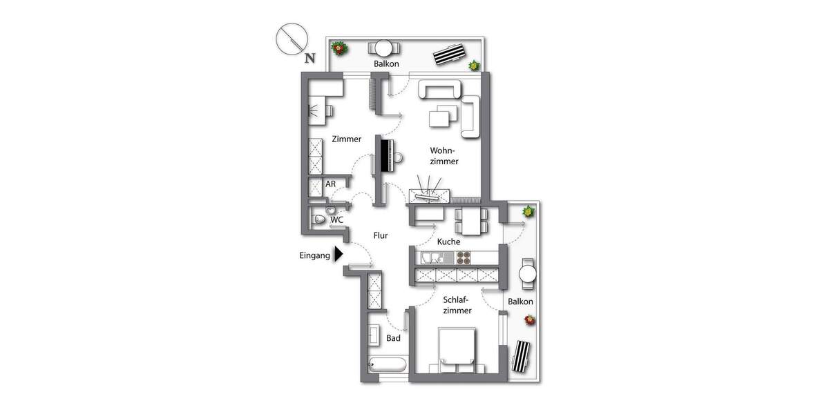 Etagenwohnung Bad Reichenhall - 3 Zimmer, 82 m&sup2;, 265.000&euro; | Angebot:25669510