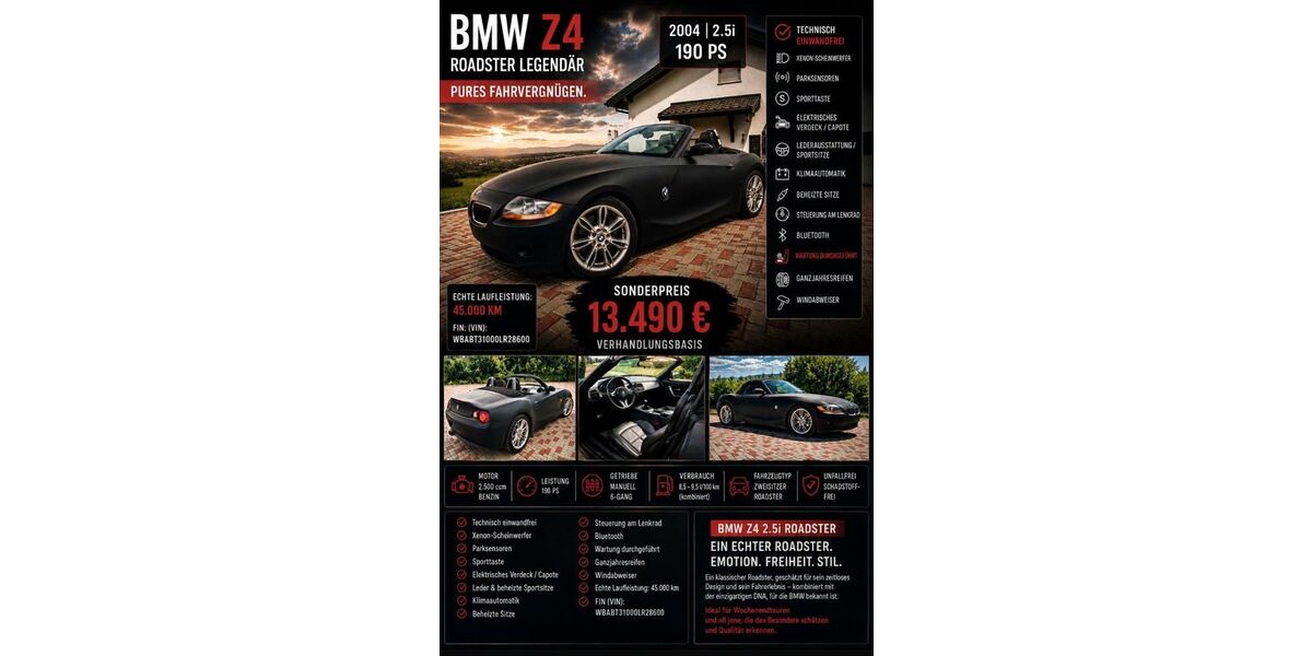 BMW Z4 45.000 km 13.990 &euro; Freilassing 83395