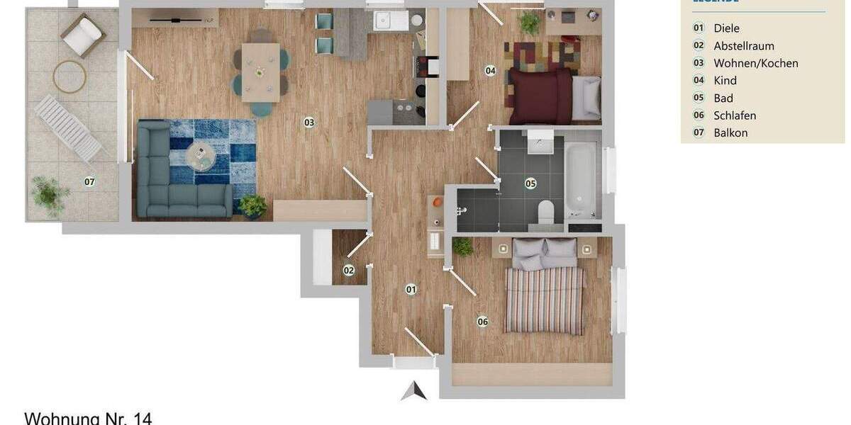 Etagenwohnung Teisendorf Hausmoning - 3 Zimmer, 77 m&sup2;, 465.000&euro; | Angebot:25689991