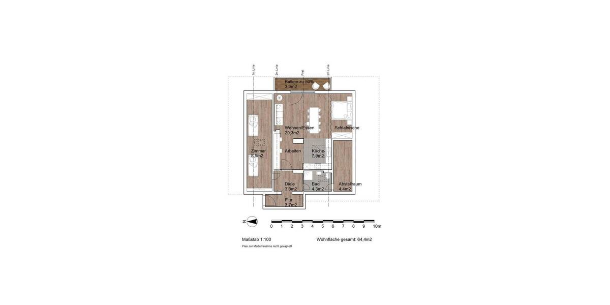 Etagenwohnung Bergen - 1 Zimmer, 64 m&sup2;, 840&euro; | Angebot:26743278