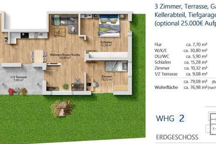 Wohnung Bad Reichenhall - 3 Zimmer, 77 m&sup2;, 515.000&euro; | Angebot:25515729
