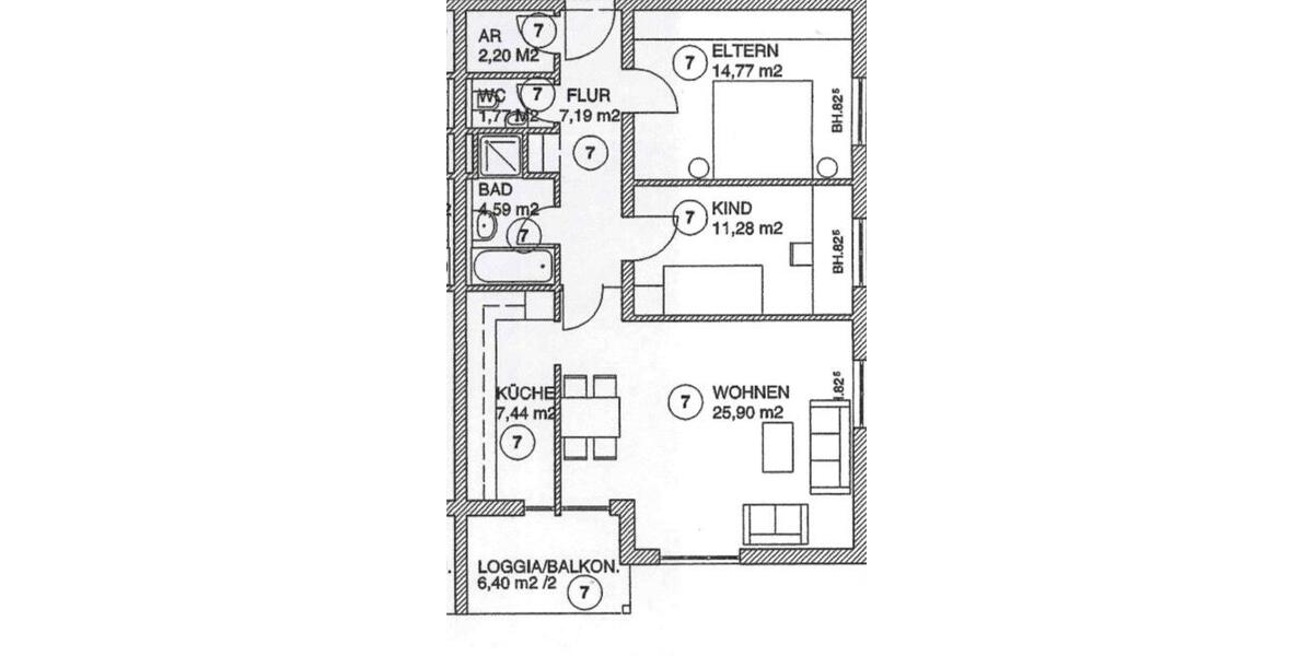Etagenwohnung Freilassing - 3 Zimmer, 79 m&sup2;, 320.000&euro; | Angebot:25852426