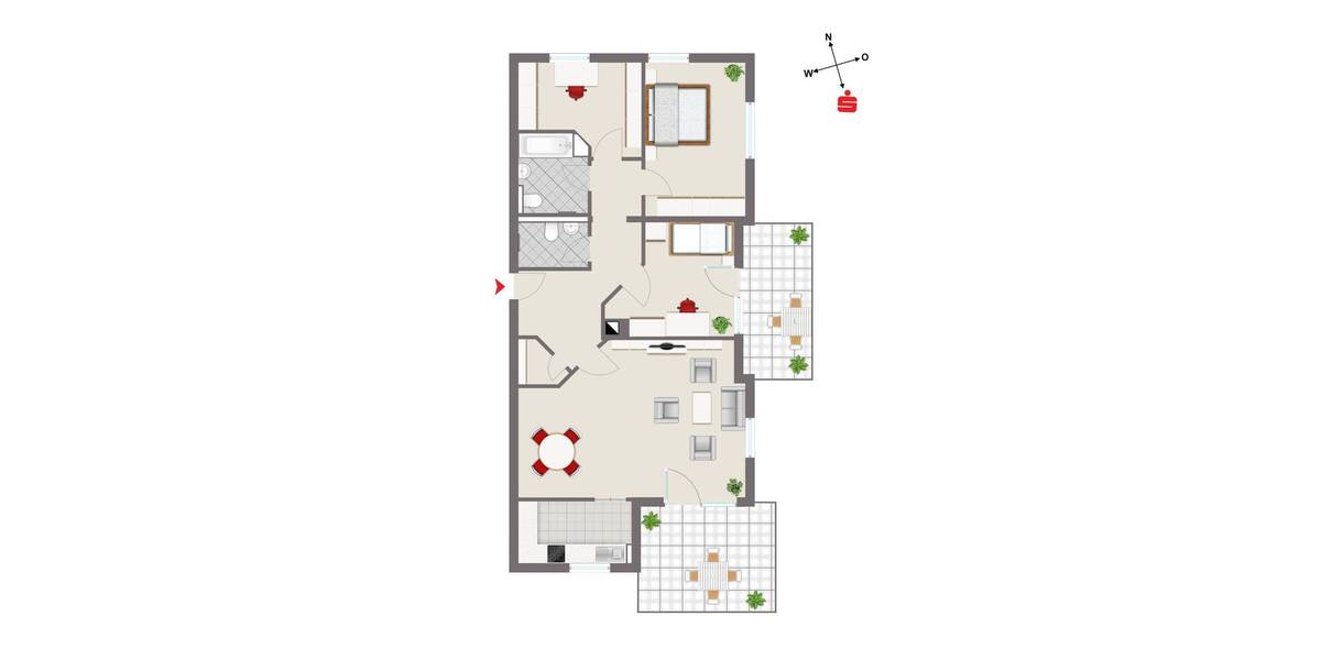 Etagenwohnung Piding Pidingerau - 4 Zimmer, 103 m&sup2;, 1.200&euro; | Angebot:26037296