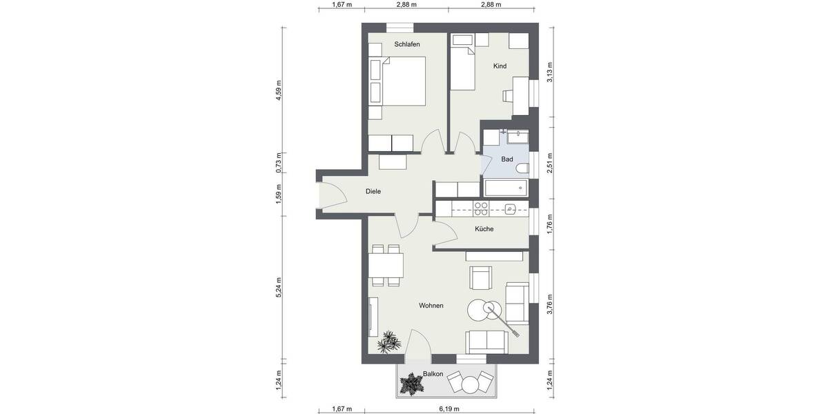 Etagenwohnung Garching an der Alz Garching - 3 Zimmer, 69 m&sup2;, 169.900&euro; | Angebot:26731222