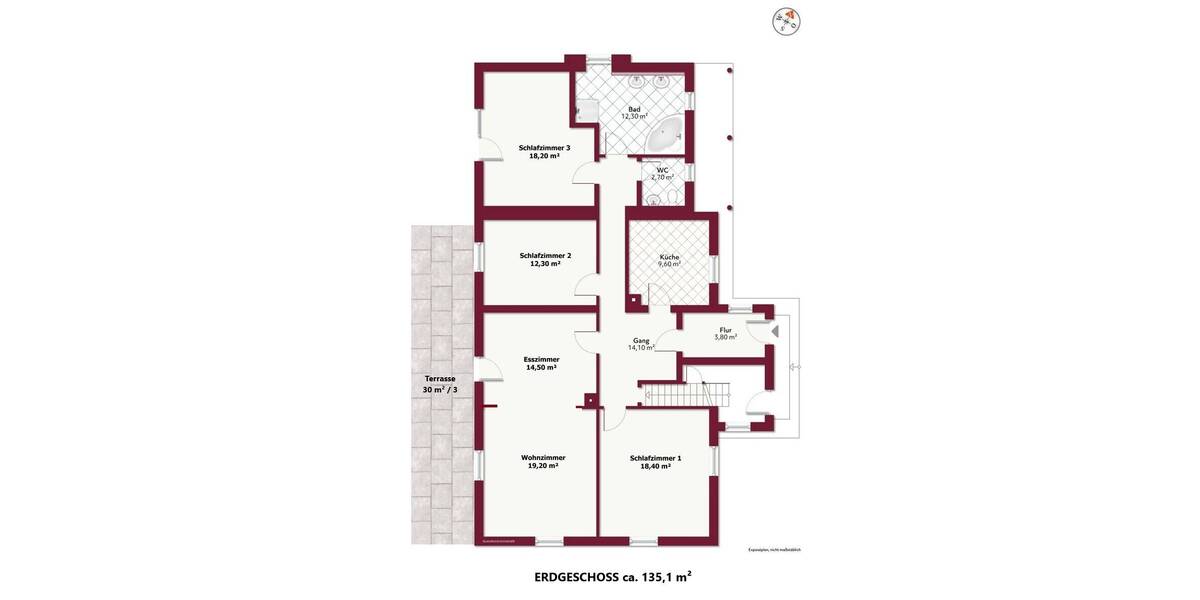 Etagenwohnung Chieming - 4 Zimmer, 135 m&sup2;, 499.000&euro; | Angebot:25708107