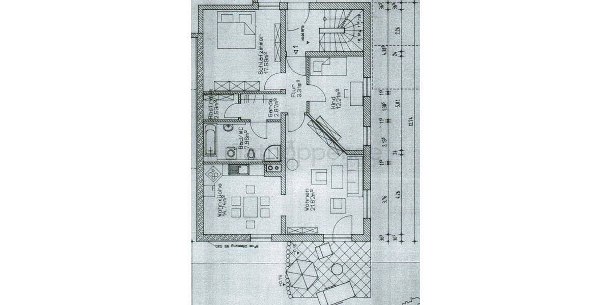 Etagenwohnung Obing - 3 Zimmer, 84 m&sup2;, 950&euro; | Angebot:25780079