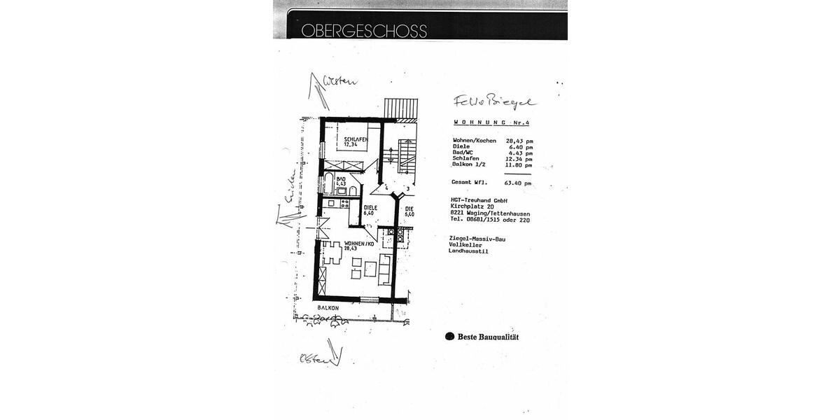 Etagenwohnung Unterwössen Oberwössen - 2 Zimmer, 63 m&sup2;, 329.000&euro; | Angebot:26223971