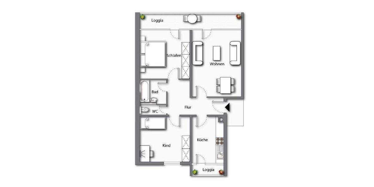 Etagenwohnung Bad Reichenhall - 3 Zimmer, 76 m&sup2;, 305.000&euro; | Angebot:25815367