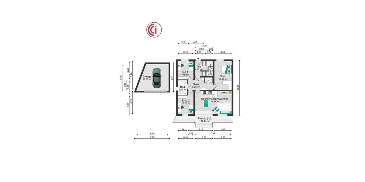 Etagenwohnung Teisendorf Neukirchen - 4 Zimmer, 103 m&sup2;, 551.050&euro; | Angebot:25822065
