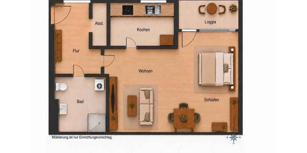 Etagenwohnung Traunreut Irsing - 1 Zimmer, 43 m&sup2;, 179.000&euro; | Angebot:27120476