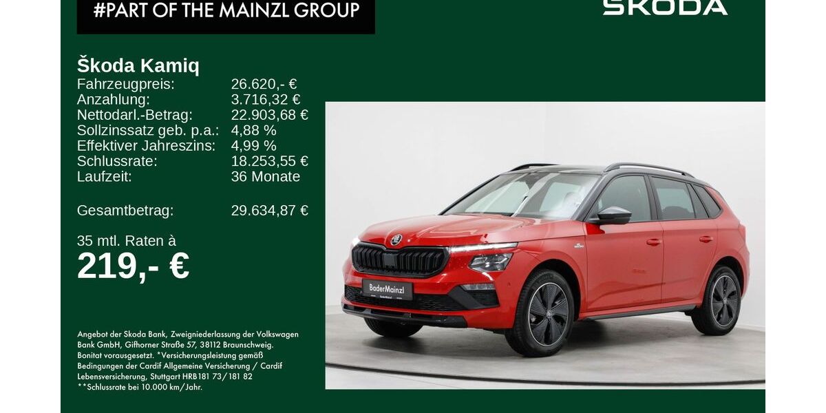 Skoda Kamiq 7.185 km 26.620 &euro; Bad Reichenhall 83435