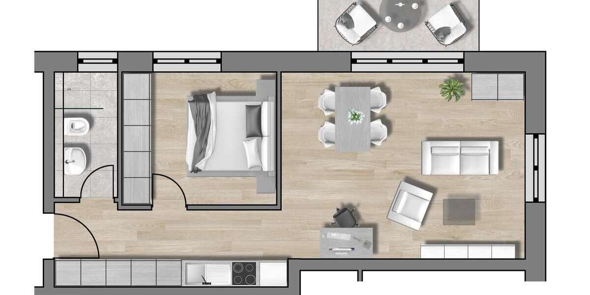 Etagenwohnung Traunstein - 2 Zimmer, 50 m&sup2;, 314.000&euro; | Angebot:22368328