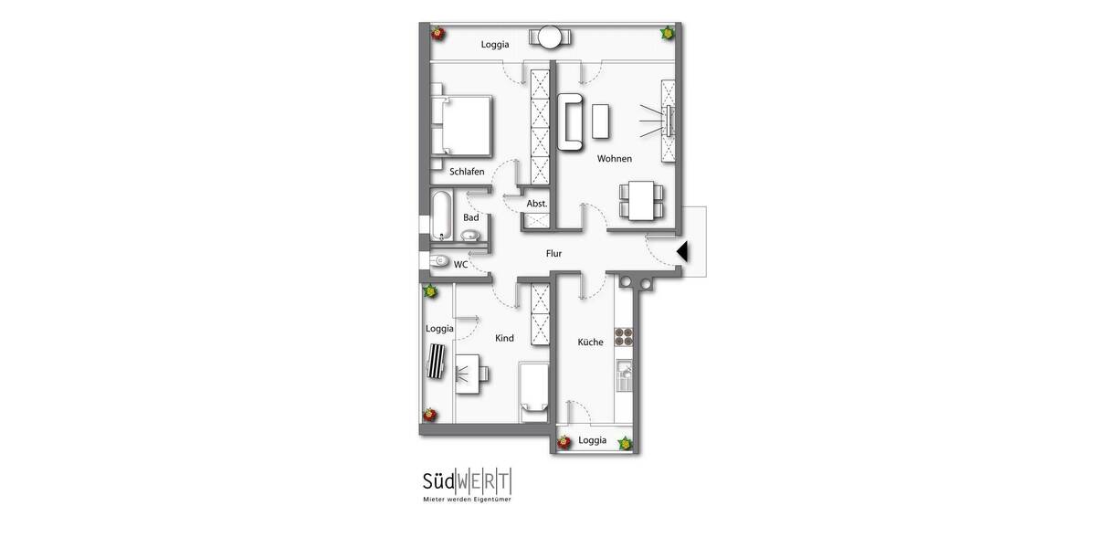 Etagenwohnung Bad Reichenhall - 3 Zimmer, 83 m&sup2;, 339.000&euro; | Angebot:26092133