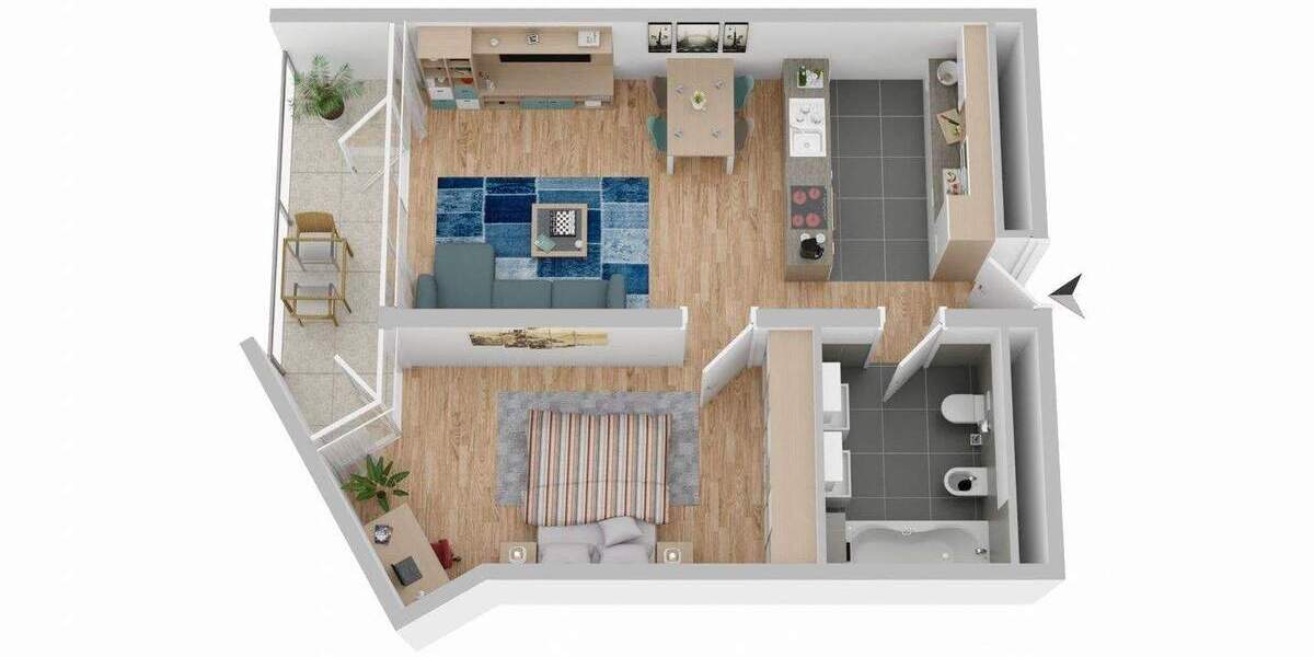 Etagenwohnung Bad Reichenhall - 2 Zimmer, 60 m&sup2;, 210.000&euro; | Angebot:25689996