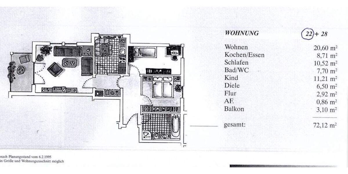 Etagenwohnung Freilassing - 3 Zimmer, 72 m&sup2;, 349.000&euro; | Angebot:25667666