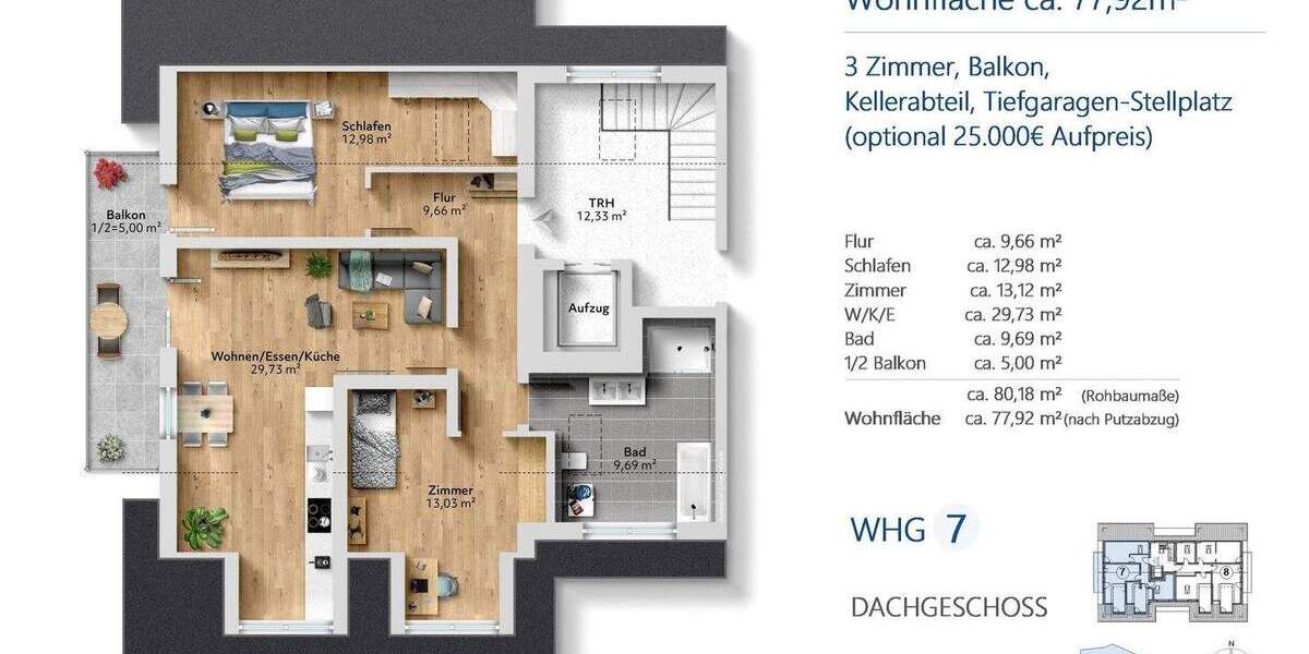 Etagenwohnung Bad Reichenhall - 3 Zimmer, 77 m&sup2;, 491.000&euro; | Angebot:25685718