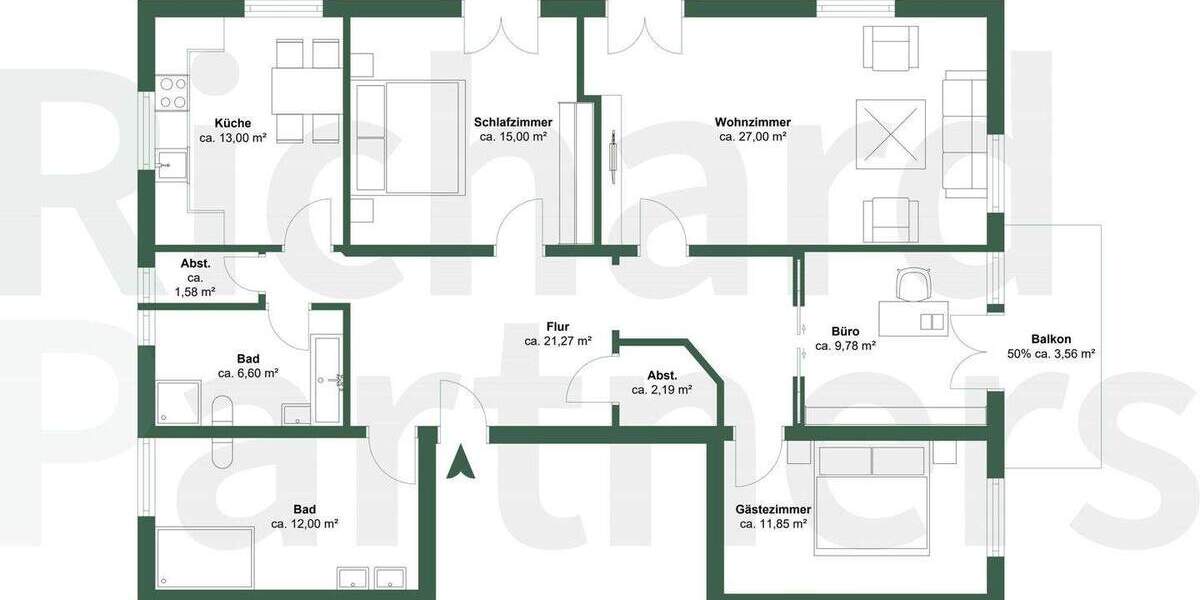Etagenwohnung Freilassing - 4 Zimmer, 124 m&sup2;, 499.000&euro; | Angebot:25694603
