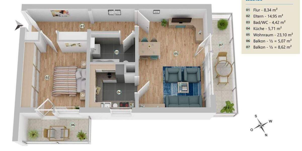 Etagenwohnung Bad Reichenhall - 2 Zimmer, 61 m&sup2;, 249.000&euro; | Angebot:25734188