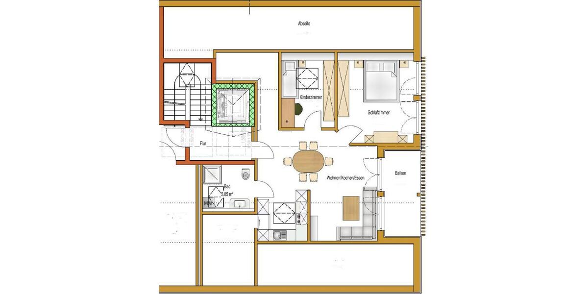 Dachgeschoßwohnung Eggstätt - 3 Zimmer, 72 m&sup2;, 1.207&euro; | Angebot:27608632