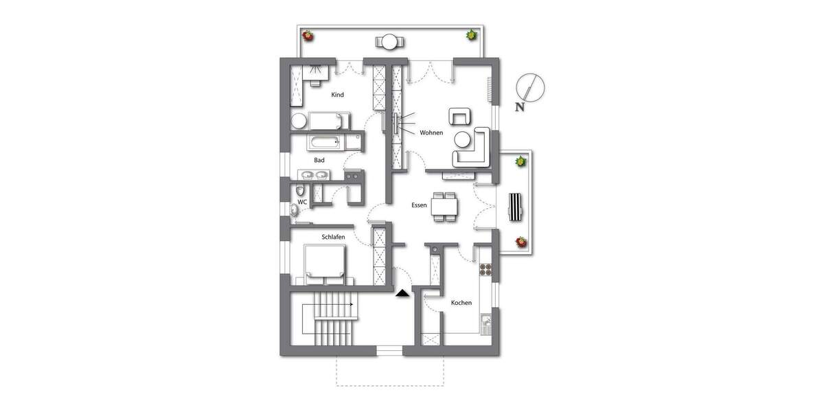 Etagenwohnung Bad Reichenhall - 3 Zimmer, 107 m&sup2;, 395.000&euro; | Angebot:25669506