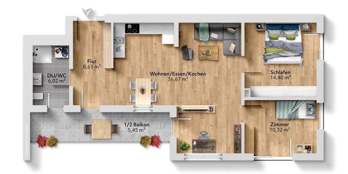 Etagenwohnung Bad Reichenhall - 3 Zimmer, 79 m&sup2;, 515.000&euro; | Angebot:25685763