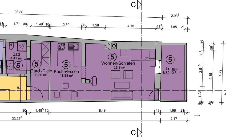 Etagenwohnung Trostberg - 1.5 Zimmer, 54 m&sup2;, 620&euro; | Angebot:27616411