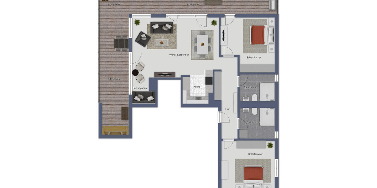 Exklusives Penthouse mit Alpenblick – stilvolles Wohnen nahe Salzburg - voll möbliert - Etagenwohnung Freilassing Freilassing | Angebot:26481393