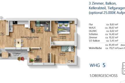 Wohnung Bad Reichenhall - 3 Zimmer, 79 m&sup2;, 515.000&euro; | Angebot:25515730