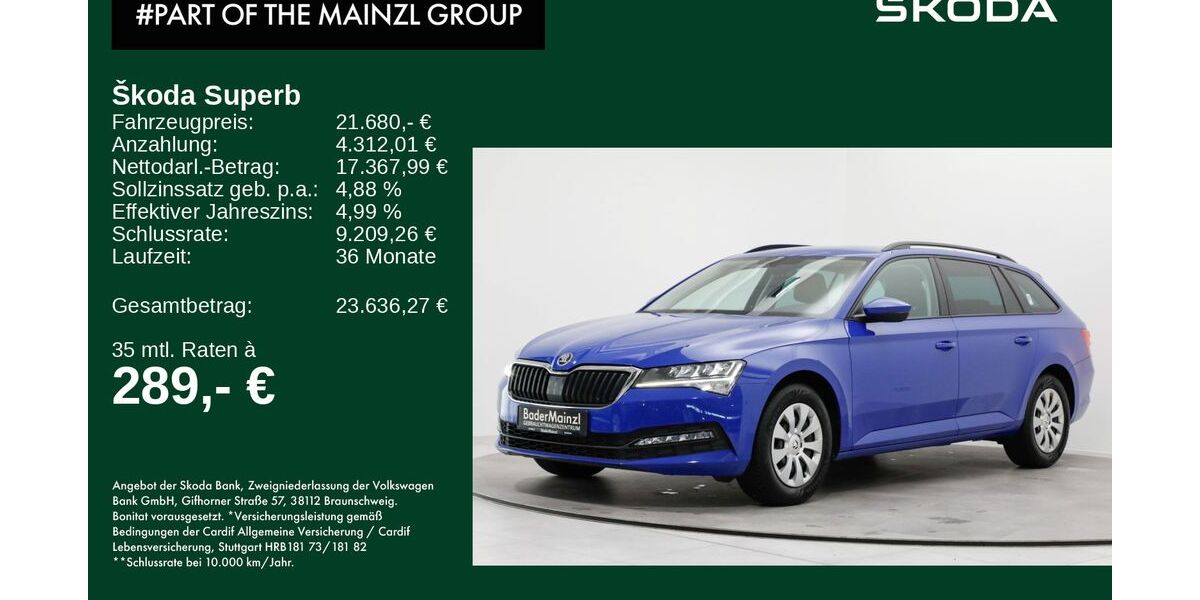 Skoda Superb 53.000 km 21.680 &euro; Bad Reichenhall 83435