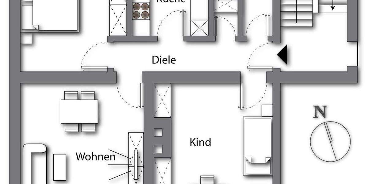 Etagenwohnung Ainring Mitterfelden - 3 Zimmer, 77 m&sup2;, 285.000&euro; | Angebot:25669502