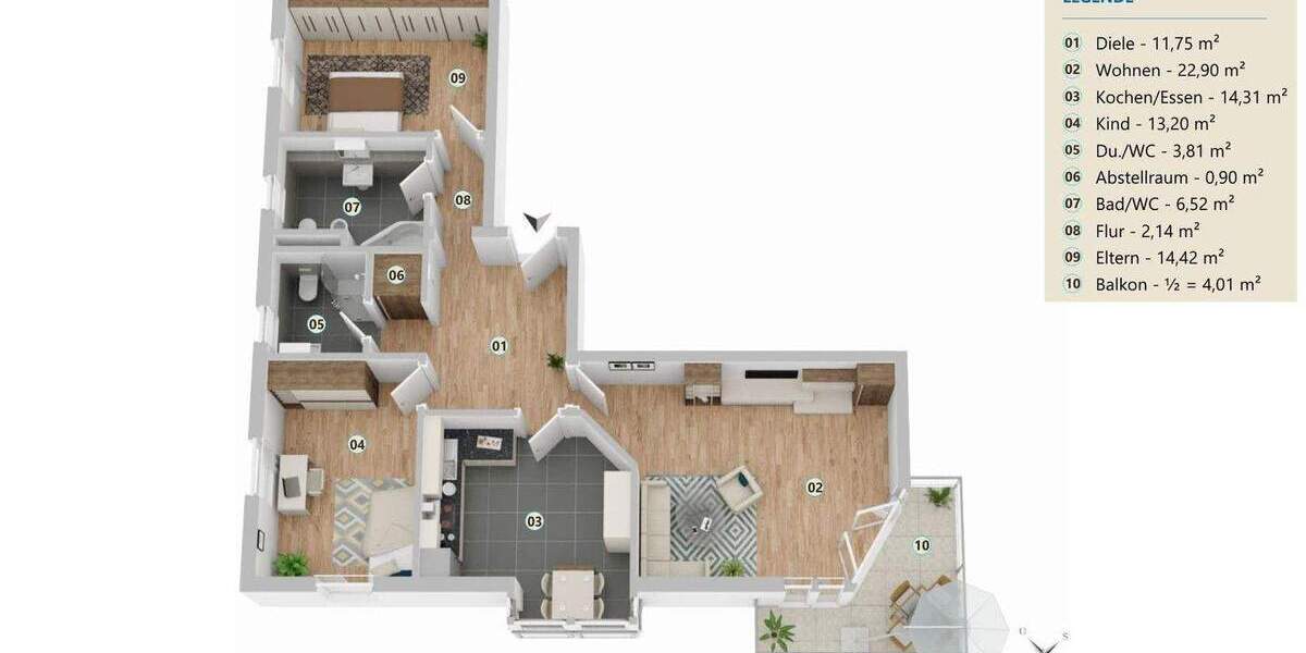 Etagenwohnung Bad Reichenhall - 3 Zimmer, 91 m&sup2;, 486.000&euro; | Angebot:25734192