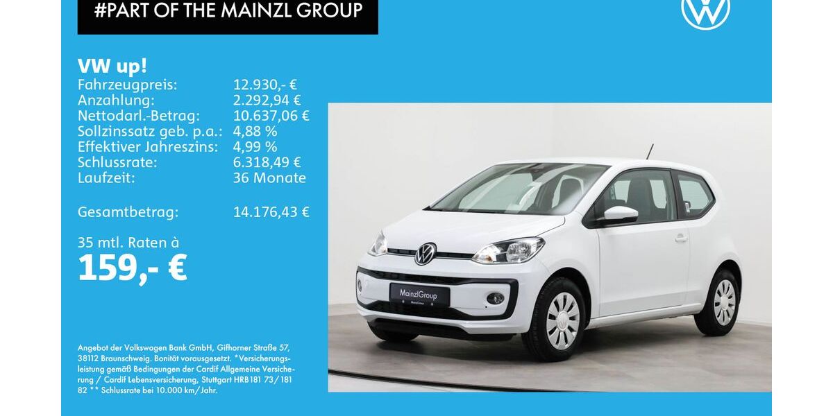 VW up! 36.159 km 12.730 &euro; Bad Reichenhall 83435