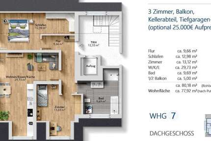 Wohnung Bad Reichenhall - 3 Zimmer, 78 m&sup2;, 491.000&euro; | Angebot:25515732