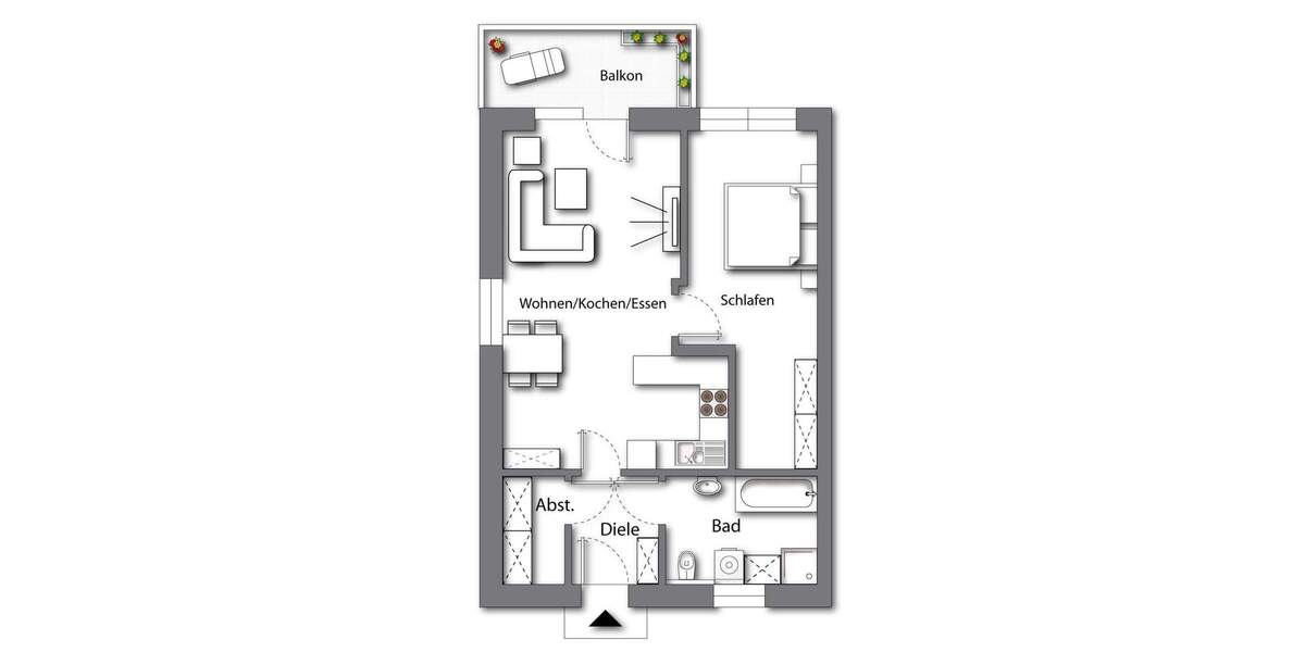 Etagenwohnung Freilassing - 2 Zimmer, 61 m&sup2;, 290.000&euro; | Angebot:25969600