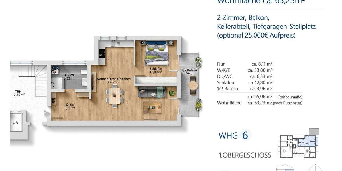 Etagenwohnung Bad Reichenhall - 2 Zimmer, 63 m&sup2;, 411.000&euro; | Angebot:27650499