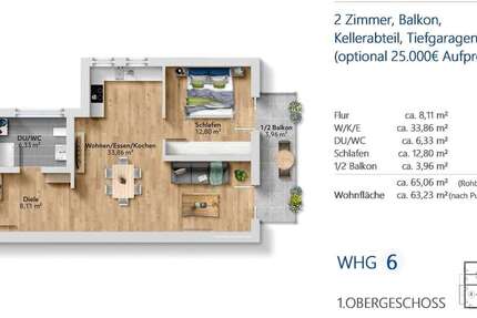 Wohnung Bad Reichenhall - 2 Zimmer, 63 m&sup2;, 411.000&euro; | Angebot:27650499