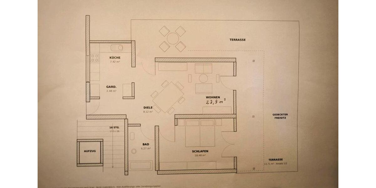 Dachgeschoßwohnung Traunreut Irsing - 2 Zimmer, 67 m&sup2;, 229.000&euro; | Angebot:27601147